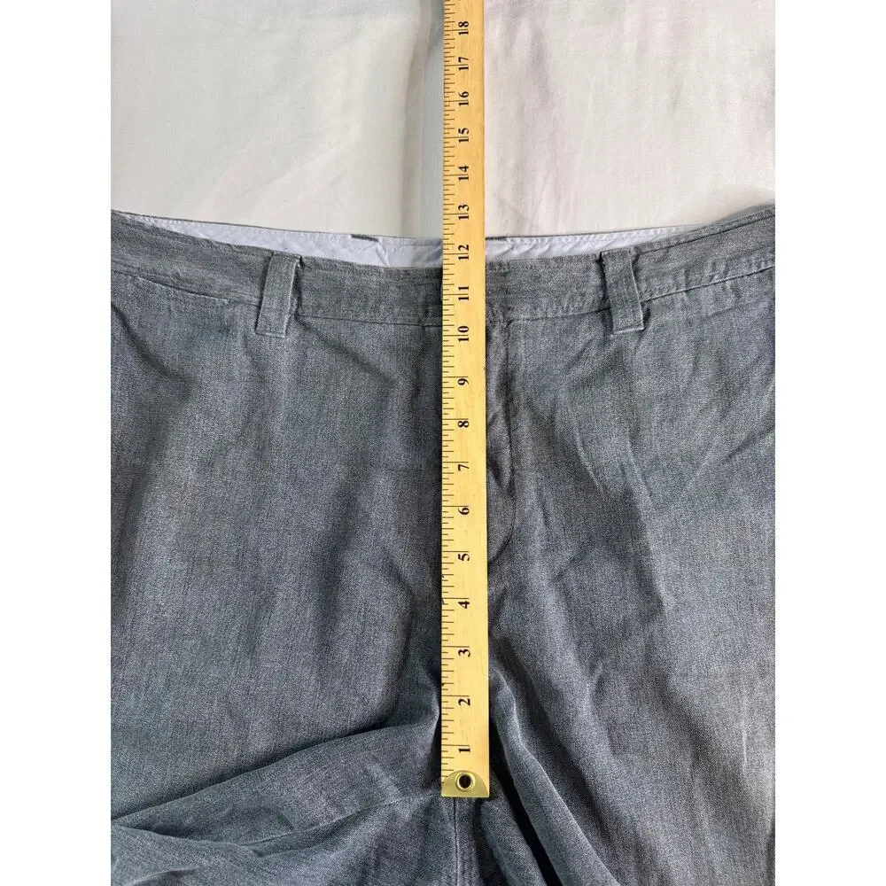 Tommy Bahama Silk Blend Shorts Mens 36 Gray Blue Flat Front Luxury Casual
